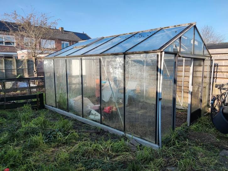 Glazen kas, Tuin en Terras, Kassen, Gebruikt, Aluminium, Glas, Ophalen