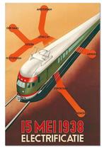 [Poster Affiche ] Electrificatie Reclame Trein NS spoorwegen, Verzamelen, Spoorwegen en Tramwegen, Verzenden, Nieuw, Trein, Kaart of Prent