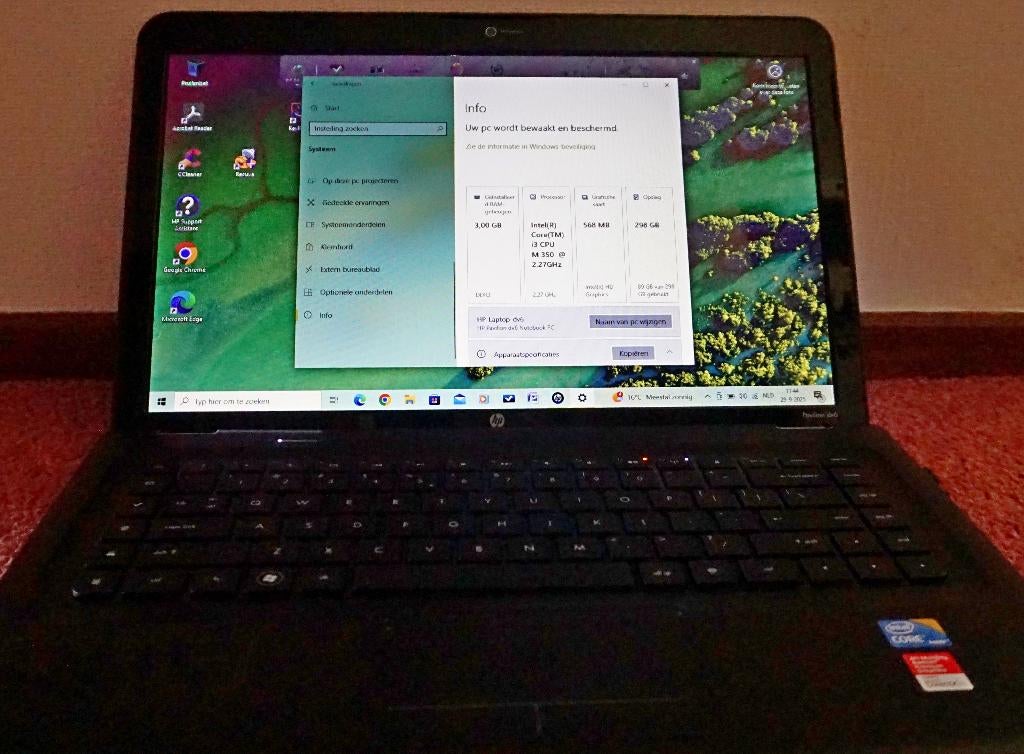 Laptop HP Pavilion dv6-3020ed met Dvd-rw station in tas, Ophalen of Verzenden, Zo goed als nieuw, HP, HDD