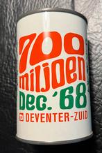 Blikken spaarpot Deventer zuid 1968 700 miljoen, Ophalen of Verzenden, Gebruikt, Metaal of Blik, Overige thema's