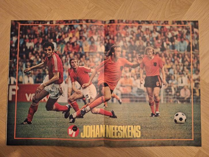 Oude, unieke poster Johan Neeskens (1976), Verzamelen, Sportartikelen en Voetbal, Zo goed als nieuw, Poster, Plaatje of Sticker