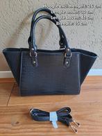 Nieuwe zwarte handtas met croco print, Ophalen of Verzenden, Nieuw, Zwart, Handtas