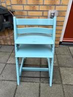 Stokke tripp trapp kinderstoel aqua blue triptrap, Kinderen en Baby's, Kinderstoelen, Ophalen, Gebruikt, Meegroeistoel, Aanschuifbaar
