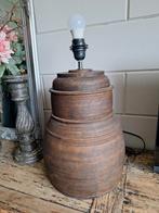 Landelijke houten kruiklamp, Ophalen of Verzenden, Rond