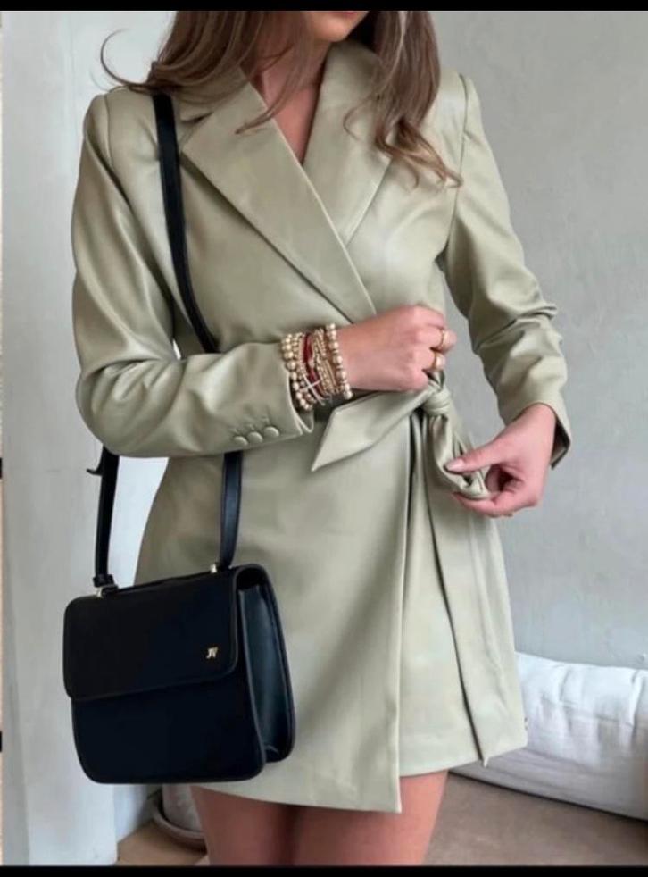 Khaki, Fern JoshV, Josh V leren playsuit, broekpakje in S, Kleding | Dames, Jumpsuits, Nieuw, Maat 36 (S), Groen, Ophalen of Verzenden