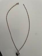 Zilveren ketting met hart hanger, Ophalen of Verzenden, Gebruikt, Zilver, Met hanger