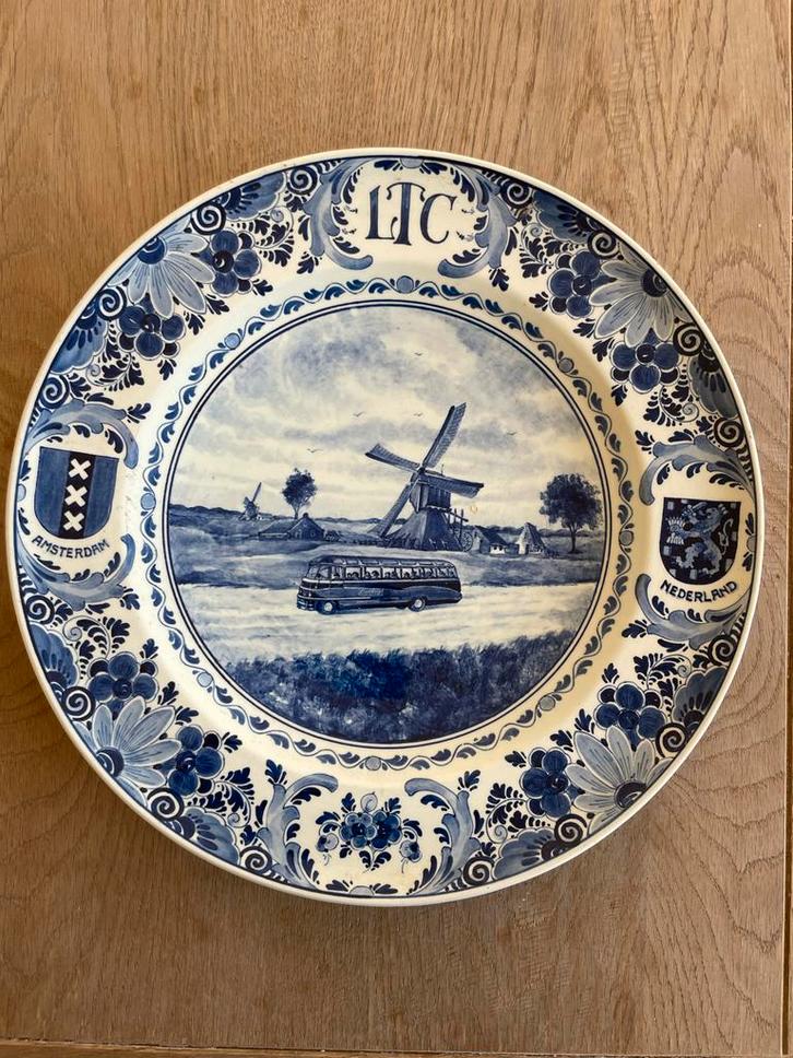 Delfts Blauw Bord - Nederland Molen, Antiek en Kunst, Antiek | Wandborden en Tegels, Ophalen