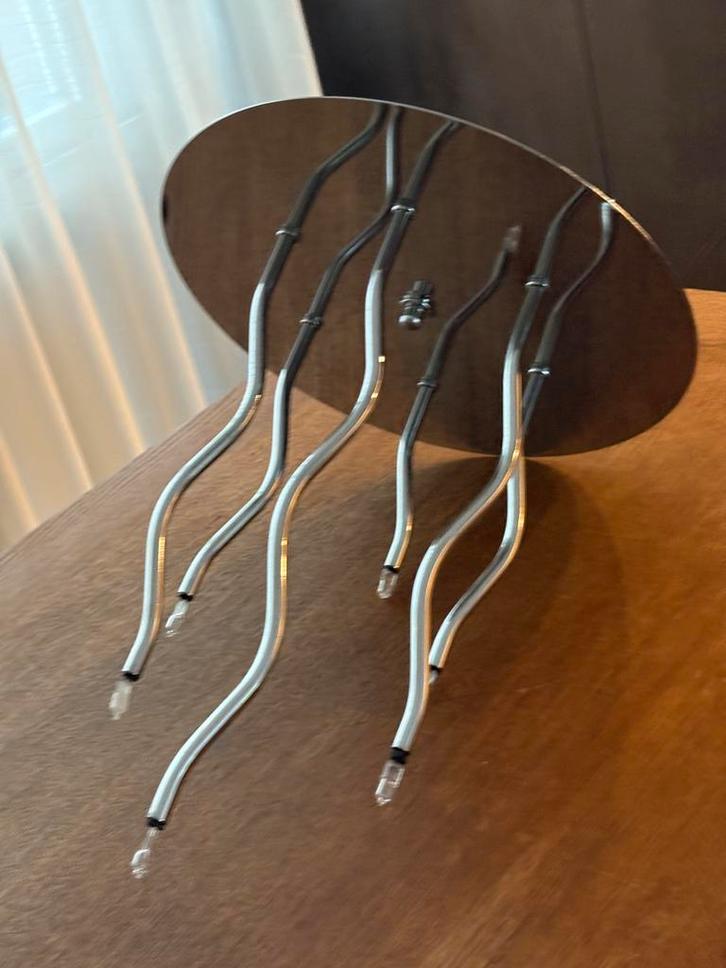 Plafond hanglamp Octopus chroom met 6 ongelijke armen, Huis en Inrichting, Lampen | Hanglampen, Minder dan 50 cm, Ophalen of Verzenden