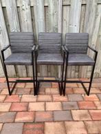 3 antraciet kleurige barstoelen, Huis en Inrichting, Ophalen, Met voetsteun, Nieuw, 90 cm of meer