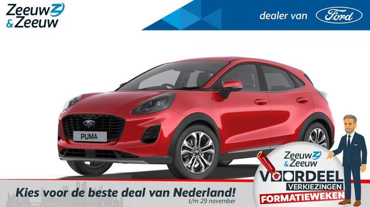 Ford Puma 1.0 EcoBoost Hybrid Titanium | Nieuw te bestellen, Auto's, Ford, Bedrijf, Te koop, Puma, ABS, Achteruitrijcamera, Airbags