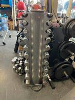 Technogym Chrome dumbells incl rek 1-10 kg ( c ), Sport en Fitness, Gebruikt, Ophalen of Verzenden, Dumbbell