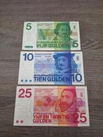 Setje biljetten 5, 10 en 25 gulden Erflaters (1968 - 1973), Postzegels en Munten, Bankbiljetten | Nederland, Ophalen of Verzenden