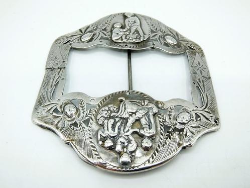 Zilveren gesp, R.S. Zijlstra, Drachten, 19e eeuws, Antiek en Kunst, Antiek | Goud en Zilver, Zilver, Verzenden