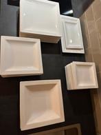 Vierkant wit servies 6 delig, Huis en Inrichting, Keuken | Servies, Ophalen, Zo goed als nieuw, Bord(en), Effen