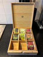 Bamboe theedoos / teabox - 9 vakjes, Ophalen, Zo goed als nieuw