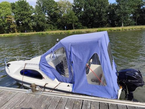 Kajuit boot met Tohatsu buitenboordmotor 20pk, Watersport en Boten, Motorboten en Motorjachten, Zo goed als nieuw, Polyester, Tot 6 meter