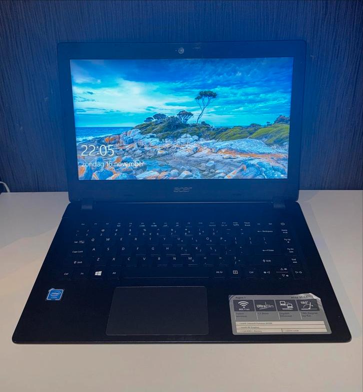 Acer Aspire A114-31 Laptop, Computers en Software, Windows Laptops, Gebruikt, 14 inch, SSD, Minder dan 2 Ghz, 4 GB, Qwerty, Met videokaart