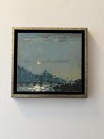 MAGERE BRUG OVER DE AMSTEL BIJ MAANLICHT olieverf op paneel, Huis en Inrichting, Woonaccessoires | Schilderijen, Tekeningen en Foto's