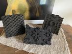 Vintage set van 3 houten textiel stempels, Ophalen of Verzenden
