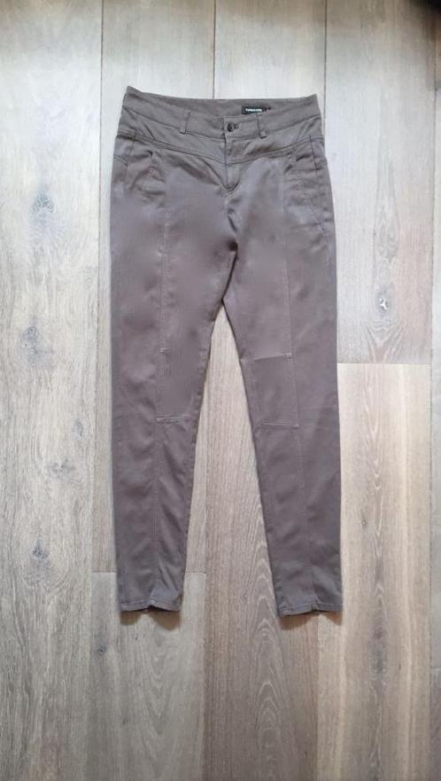 IZGS Turnover lange grijs-bruine (taupe) skinny broek; mt 36, Kleding | Dames, Broeken en Pantalons, Zo goed als nieuw, Maat 36 (S)