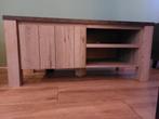 Tv meubel en dressoir met hout en betonlook en verlichting, Minder dan 100 cm, Gebruikt, 50 tot 75 cm, Ophalen