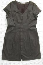 By Groth jurk, donkerbruin, getailleerd, met rits, mt L = 40, Kleding | Dames, Bruin, Ophalen of Verzenden, Zo goed als nieuw