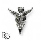 Grote zilveren koeienschedel hanger- 925 zilver, Ophalen of Verzenden, Nieuw, Zilver, Zilver