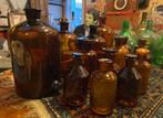 vintage apothekersflessen van bruinglas., Ophalen of Verzenden