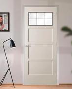 Tijdloos paneeldeur binnendeur met glas in wit voorgelakt, Doe-het-zelf en Verbouw, Deuren en Horren, Niet ingevuld, 80 tot 100 cm