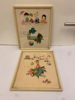 2 Vintage Josette Boland Kinder Schilderijen, Ophalen of Verzenden