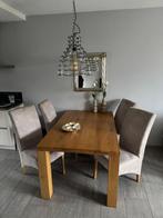 Eettafel + 4 stoelen + lamp, Ophalen, Gebruikt, 50 tot 100 cm, 150 tot 200 cm