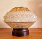 Vintage Glazen Plafonnière glashütte amber, Huis en Inrichting, Lampen | Plafondlampen, Ophalen of Verzenden, Gebruikt