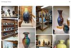Phil Morgan Pottery - vaas met kristalglazuur, Antiek en Kunst, Ophalen of Verzenden