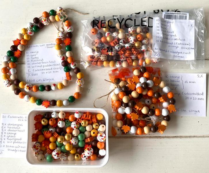 * nw houten HERFST kralen sets zelf slinger te maken knutsel, Hobby en Vrije tijd, Kralen en Sieraden maken, Nieuw, Kraal, Verzenden
