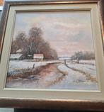 olieverf schilderij  B.H. SLOTMAN winterlandschap, Antiek en Kunst, Ophalen