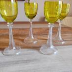 4 Art Nouveau Romeinse Theresiethal glazen kristal 1901, Antiek en Kunst, Antiek | Glas en Kristal, Verzenden