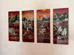 Vietnamees Parelmoer Schilderij - 4 Panelen, Antiek en Kunst, Kunst | Niet-Westerse kunst, Ophalen
