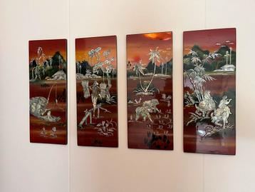 Vietnamees Parelmoer Schilderij - 4 Panelen beschikbaar voor biedingen