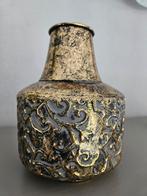 Vintage gouden gewerkte vaas z.g.a.n., Overige materialen, Overige kleuren, Ophalen of Verzenden, Zo goed als nieuw