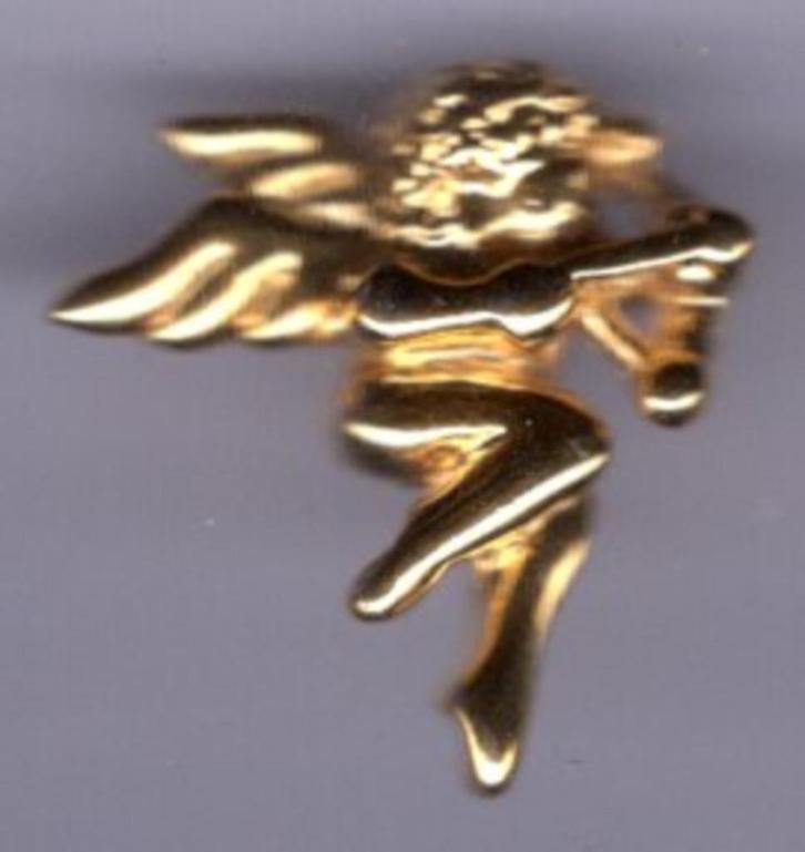 Engeltje 20x20 mm koper PIN ( BLAD6_602 ), Verzamelen, Speldjes, Pins en Buttons, Zo goed als nieuw, Speldje of Pin, Figuurtje