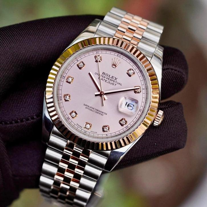 Rolex Datejust 41 Sundust Diamonds - Jubilee Rose/steel, Sieraden, Tassen en Uiterlijk, Horloges | Heren, Nieuw, Polshorloge, Rolex