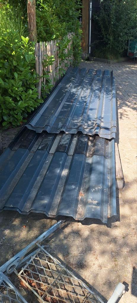 Dakplaten en damwand platen antraciet, Doe-het-zelf en Verbouw, Platen en Panelen, Gebruikt, Overige materialen, Minder dan 20 mm