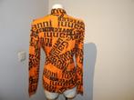 Ganni kolletje fel oranje retro look print met merk erin 44, Verzenden, Ganni, Maat 42/44 (L), Oranje