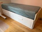 Ikea Brimnes uitschuifbare bedbank met matrassen, Ophalen, Gebruikt, Wit, Tweepersoons
