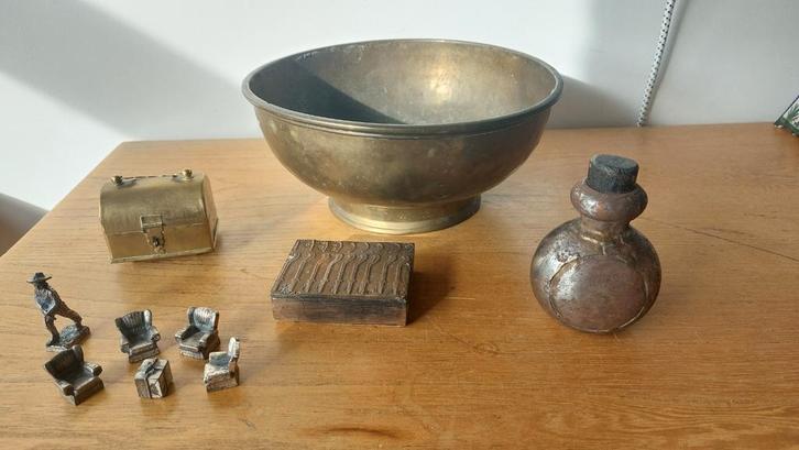 Antiek, brons, messing soldaatje kistje stempel, Antiek en Kunst, Curiosa en Brocante, Ophalen of Verzenden