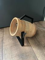 Mangohouten Tafellamp met Metalen Voet, Ophalen of Verzenden, Gebruikt, Hout, Minder dan 50 cm