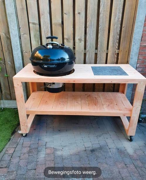 BBQtafel douglas voor de Weber BBQ, Tuin en Terras, Buitenkeukens, Nieuw, Houtskool, Vrijstaand, Ophalen of Verzenden