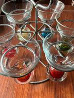Borrelglaasjes met gekleurde voet, Verzamelen, Glas en Borrelglaasjes, Ophalen of Verzenden, Zo goed als nieuw, Borrel- of Shotglas