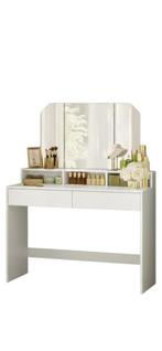 Berau kaptafel met spiegel en lades, Huis en Inrichting, 100 tot 150 cm, Zo goed als nieuw, Hout, 50 tot 100 cm