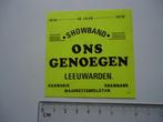 sticker oud Leeuwarden 1979 drumband Ons Genoegen majorette, Verzenden, Zo goed als nieuw, Bedrijf of Vereniging